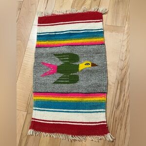 Vintage Mexican handmade wool wall hanging tapestry